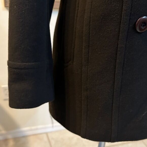 Preston & York Women's Dark Brown Double-Breasted Hooded Wool Coat Size 6 - Picture 6 of 12